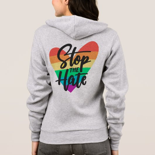 Stoppt das Hass Hoodie (Rückseite)