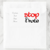 Stoppt das Hass Rechteckiger Aufkleber (Tasche)