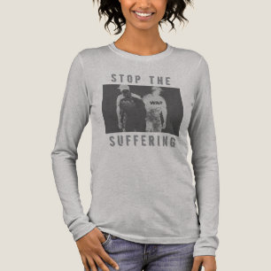 "Stoppt das Leiden" Dunkelgrau-Schwarzer T - Shirt