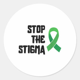 Stoppt das Stigma Shirt Mental Health Awareness Ri Runder Aufkleber