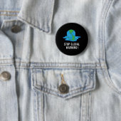Stoppt das T-Shirt des globalen Klimaschutzes der Button (Beispiel)