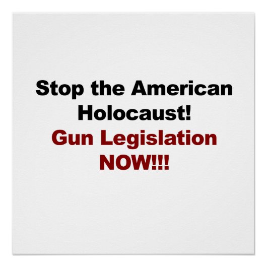 Stoppt den amerikanischen Holocaust! Gun Kontrolle Poster (Vorderseite)