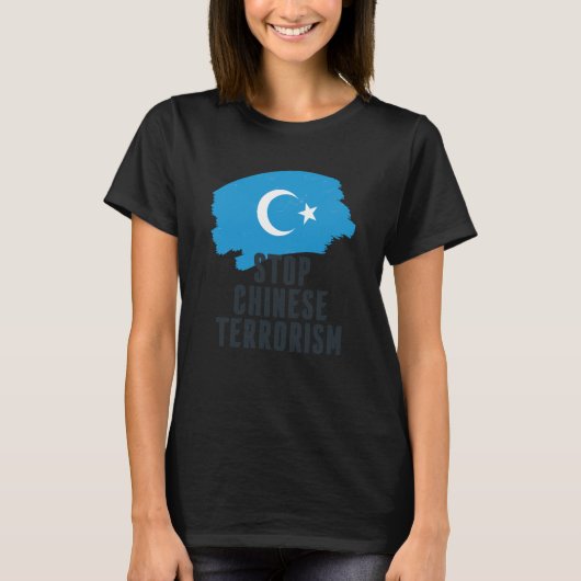 Stoppt den chinesischen Terrorismus T-Shirt (Vorderseite)