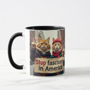 Stoppt den Faschismus Katzenresistenzbewegung Tasse
