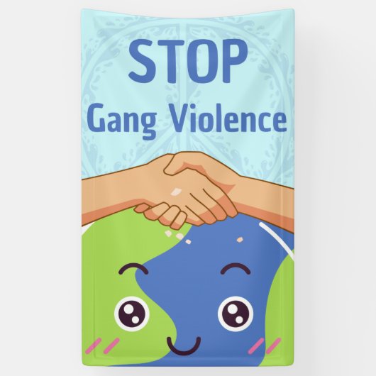 Stoppt den Gang-Gewalt-Handshake für den Frieden Banner (Vertikal)