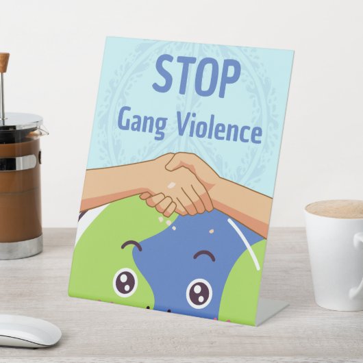 Stoppt den Gang-Gewalt-Handshake für den Frieden Sockelschild (In SItu)