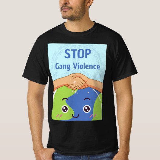 Stoppt den Gang-Gewalt-Handshake für den Frieden T-Shirt (Vorderseite)