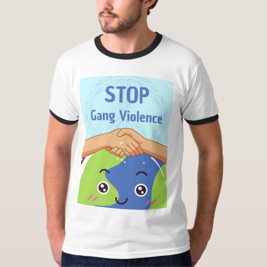 Stoppt den Gang-Gewalt-Handshake für den Frieden T-Shirt (Vorderseite)