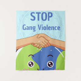 Stoppt den Gang-Gewalt-Handshake für den Frieden Wandteppich