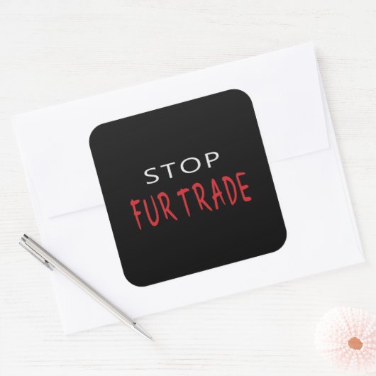 Stoppt den Handel Quadratischer Aufkleber (Umschlag)