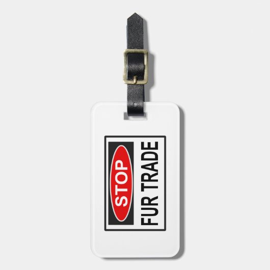 Stoppt den Handel Schild rot Gepäckanhänger (Vorderseite vertikal)