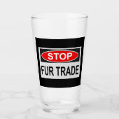 Stoppt den Handel Schild rot Glas (Vorderseite)