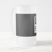 Stoppt den Handel Schild rot Mattglas Bierglas (Vorderseite Links)