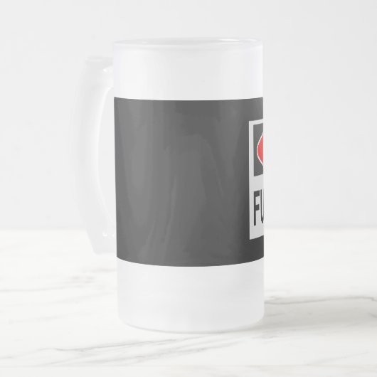 Stoppt den Handel Schild rot Mattglas Bierglas (Vorderseite Links)