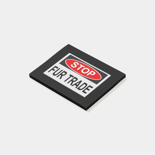 Stoppt den Handel Schild rot Post-it Klebezettel (angewinkelt)