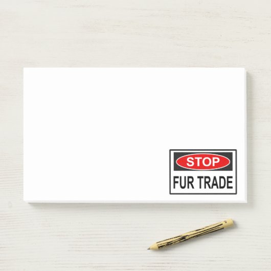 Stoppt den Handel Schild rot Post-it Klebezettel (Auf Schreibtisch)