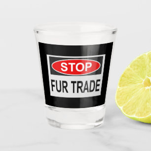Stoppt den Handel Schild rot Schnapsglas