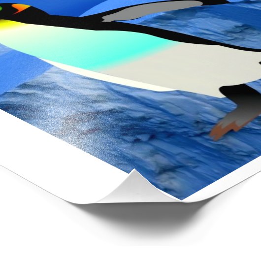 Stoppt den Klimawandel - Kaiser Pinguin Fotodruck (Ecke)