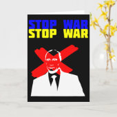 Stoppt den Krieg Anti Putin Gesicht Ukrainische Fl Karte (Gelbe Blume)