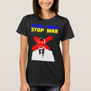 Stoppt den Krieg Anti-Putin-Gesicht Ukrainische Fl T-Shirt