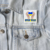 Stoppt den Krieg Das Herz der ukrainischen Flagge Button (Beispiel)