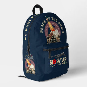 Stoppt den Krieg (Dunkler Modus) Bedruckter Rucksack