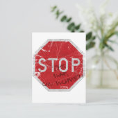 Stoppt den Krieg gegen die Frauen Postkarte (Stehend Vorderseite)