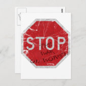 Stoppt den Krieg gegen die Frauen Postkarte (Vorne/Hinten)