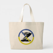 Stoppt den Krieg in der Ukraine Keuchhuhn Jumbo Stoffbeutel (Rückseite)