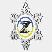 Stoppt den Krieg in der Ukraine Keuchhuhn Schneeflocken Zinn-Ornament (Rechts)