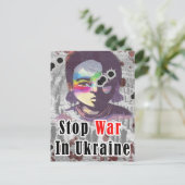 Stoppt den Krieg in der Ukraine Postkarte (Stehend Vorderseite)