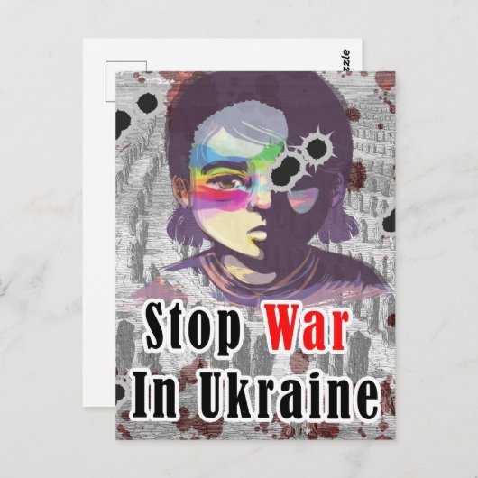 Stoppt den Krieg in der Ukraine Postkarte (Vorne/Hinten)