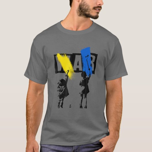 Stoppt den Krieg in der Ukraine Rettete ich mit de T-Shirt (Vorderseite)