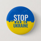 Stoppt den Krieg in der Ukraine. Unterstützung der Button (Vorderseite)