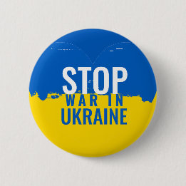 Stoppt den Krieg in der Ukraine. Unterstützung der Button
