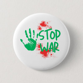 Stoppt den Krieg – Kühnes Handabdruck Anti-Kriegs- Button