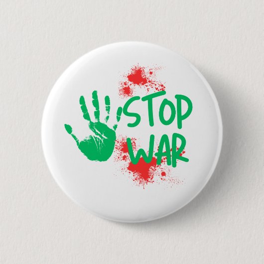 Stoppt den Krieg – Kühnes Handabdruck Anti-Kriegs- Button (Vorderseite)