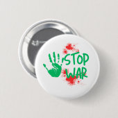 Stoppt den Krieg – Kühnes Handabdruck Anti-Kriegs- Button (Vorne & Hinten)