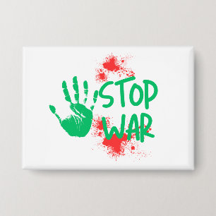 Stoppt den Krieg – Kühnes Handabdruck-Anti-Kriegs- Button
