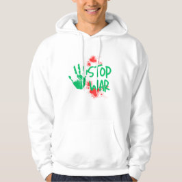 Stoppt den Krieg – Kühnes Handabdruck Anti-Kriegs- Hoodie