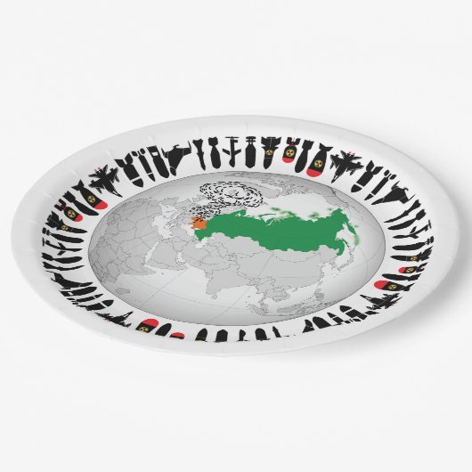 Stoppt den Krieg. Machen Sie eine Friedliche Welt Pappteller (Schrägansicht)