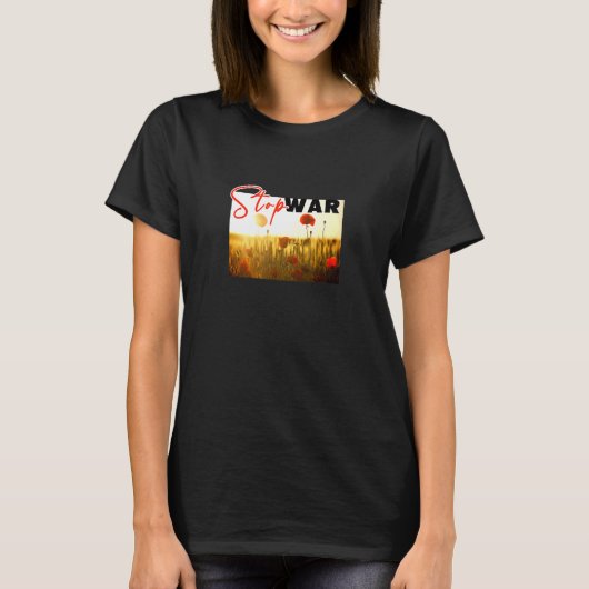 Stoppt den Krieg mit Mohn T-Shirt (Vorderseite)