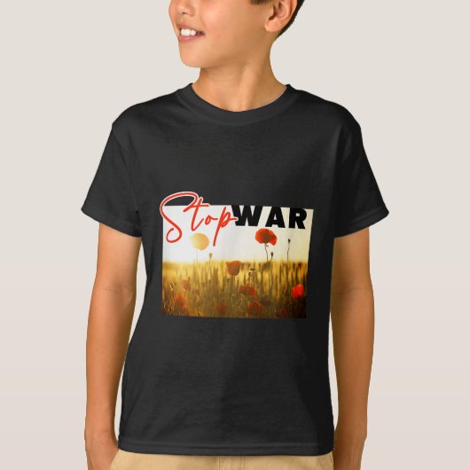 Stoppt den Krieg mit Mohn T-Shirt (Vorderseite)