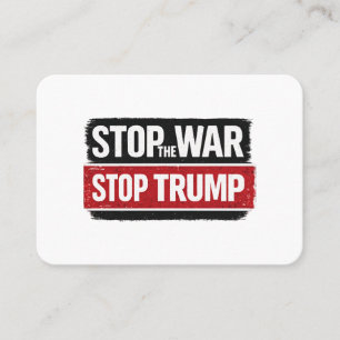 Stoppt den Krieg Stoppt Trump Visitenkarte