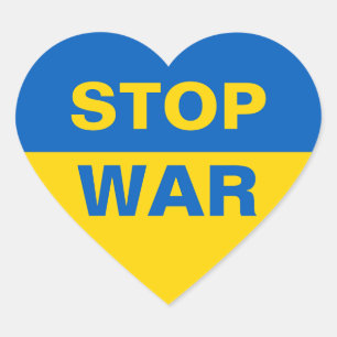 Stoppt den Krieg Ukraine Herz-Aufkleber