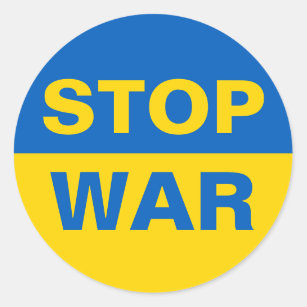 Stoppt den Krieg Ukraine Runder Aufkleber