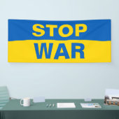 Stoppt den Krieg Ukraine ukrainisches Banner (Messe)