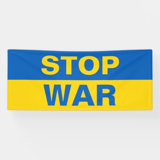 Stoppt den Krieg Ukraine ukrainisches Banner (Horizontal)
