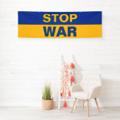 Stoppt den Krieg Ukraine ukrainisches Banner (Insitu)