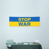 Stoppt den Krieg Ukraine ukrainisches Banner (Messeveranstaltung)